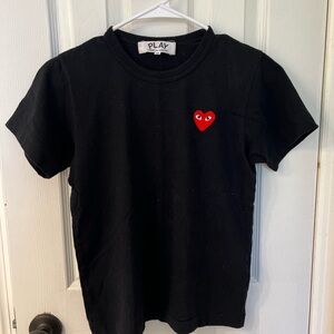 Comme des Garcons Black Tee with Red Heart